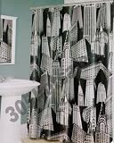 Splash Home Bath Vinyl Curtain Cityscape