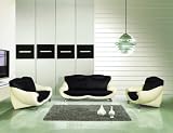 Cheap New 3pc Contemporary Modern Leather Couches AM-086-C-BLACK/WHITE For Sale – Discount UTM Couches