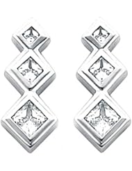 Pair of 14K White Gold Diamond Earrings - 0.66 Ct. -- LIFETIME WARRANTY