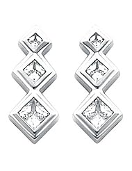 Pair of 14K White Gold Diamond Earrings - 1.20 Ct. -- LIFETIME WARRANTY