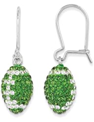 Sterling Silver Swarovski Elements East Lansing Spirit Football Earrings