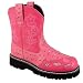 Roper Girls Bubblegum Pink Ostrich Faux Leather Boots Toddler Kids 9-3