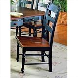 751 Series Side Chair in Distressed Black with Antique Cherry Seat [Set of 2] Review