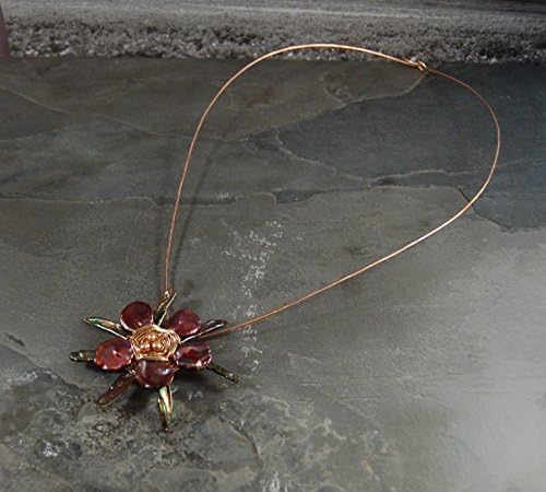 Tundra Flower Collection Sculptural Flower Two Tone Gold Pendant Necklace