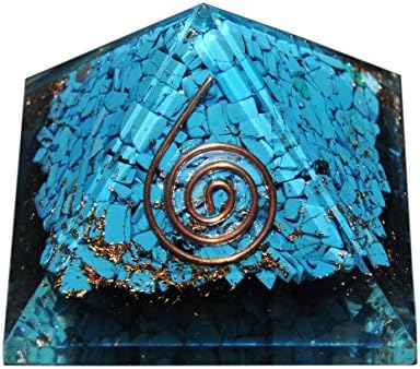 Orgone Energy Gemstone Pyramid and Pendant Set - Healing EMF Protection (Turquoise)