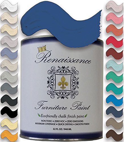 Renaissance Chalk Furniture Paint Qt - Non Toxic, Eco-Friendly, Superior Coverage - Ultramarine (32oz)