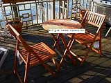 Scottsdale 3pc Outdoor Eucalyptus Wood Bistro Set Table and Chairs