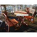 Scottsdale 3pc Outdoor Eucalyptus Wood Bistro Set Table and Chairs