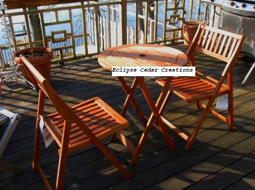 Scottsdale 3pc Outdoor Eucalyptus Wood Bistro Set Table and Chairs