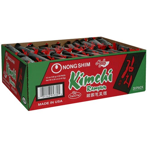 Nong Shim Kimchi Noodle Ramyun, 4.2-Ounce Packages (Pack of 20)