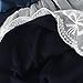 LittleSpring Little Girls Long Sleeve Dress Lace Stripe Dress Navy Blue 5T