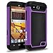ZTE Speed Case, RANZ® Black/Purple Heavy Duty Dual Layer Armored Hybrid Case Cover For ZTE Speed N9130 (Boost Mobile)