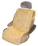IMAGE OF Natural Wood Bead Seat Cover Massage Cool Cushion