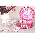 Princess 17-Piece Girls' Doll Tea Set For Four in Basket