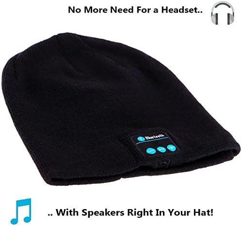 Proven Platinum Wireless Bluetooth Beanie + Free Gift - Warm, Comfortable Hat with Built-in Wireless Speakers - Features Volume Control, Play/Pause, &amp; Microphone - Warm, Soft Knit Cap