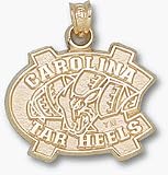 North Carolina Tar Heels NC with Ram Head Pendant - 10KT Gold Jewelry