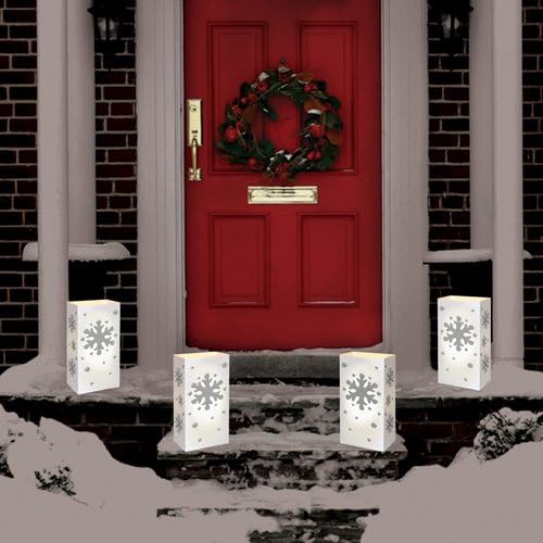 Lumabase50412 Bags Plastic Luminarias, Snowflake