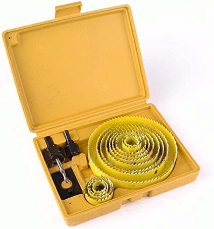 HGD 8pcs Down Lights Hole Cutter Saw Holesaw Kit Set Tool 19/22/28/32/38/44/54/64mm (Yellow)