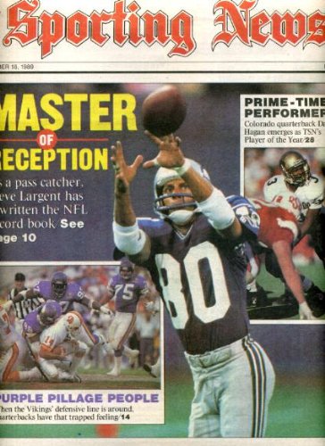 Sporting News December 18 1989 Steve Largent/Seattle Seahawks Cover, Minnesota Vikings Defense, Darian Hagen/Colorado Player of the Year, Cardiac Pack - Green Bay Packers