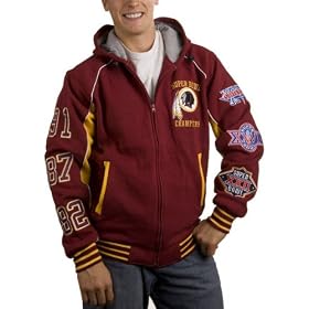 Washington Redskins Commemorative Super Bowl Champions Full Zip Hooded Jacket