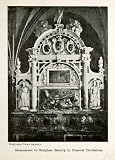 1916 Print Monument Stephen Batory Krakow Cracow Cathedral Poland Polska Church - Original Halftone Print