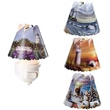 Spin Shades 24610 Alan Giana Lighthouses Nightlight with Four Revolving Seasonal Shades