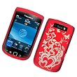 BlackBerry Torch 9800 & 9810 (AT&T) Snap On Protector Hard Case "Red Hearts" Design