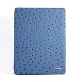 iPad2 エナメル レザーケース / オーストリッチ風 / ブルー