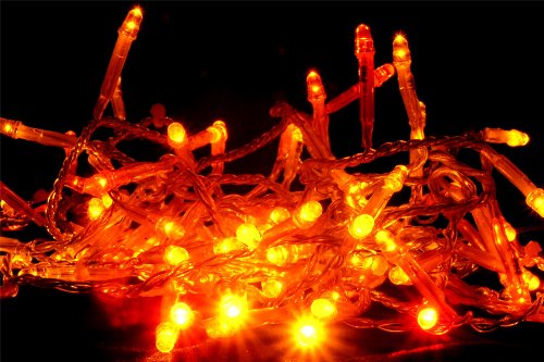 Sunset LED fairy lights in red, orange and yellow, made by QB