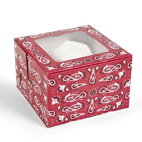 Red Bandanna Cupcake Boxes (1 dz)