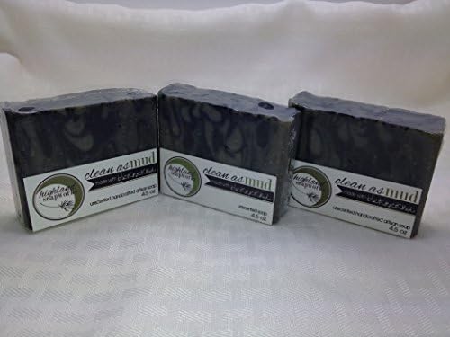Hightland Soapworks Clean As Mud 4.5 Oz Unscented Handcrafted Artisan Soap - Made with Black Rock Mud