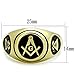 Mai Jewelry Shop Men's Stoneless Goldtone Stainless Steel Masonic Ring
