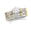 14K Two-Tone Gold Diamond Wedding Set Semimount - 0.53 Ct. - CENTER STONE NOT INCLUDED
