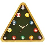 Trademark 14 inch Pool Rack Quartz Clock with Solid Wood Frame