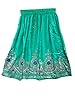 Sea Green Sequin Skirts Beaded Rayon Gypsy Knee Length Skirt