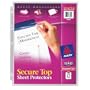 Avery Secure Top Sheet Protectors, Heavy Gauge, Letter Size, Diamond Clear, 25 per Pack (76000)