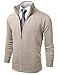IDARBI Men's Long Sleeve Zip Up Sweater Jacket with Stand Up Collar