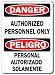 Danger Sign - Authorized Personnel Only (Bilingual) - 10 x 14 OSHA Safety Sign