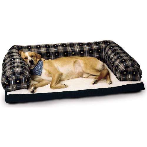 Kreature Komfort Beasley Couch Orthopedic with Bolster Paw Print 34 x 54