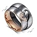 Stainless Steel Love Puzzle CZ Couple Ring for Valentines Wedding Engagement Promise,6mm Width