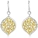 LOIS HILL "Two-Tone Open Scroll" Open Petal Fishhook Earring LOIS HILL "Two-Tone Open Scroll" Open Petal Fishhook Earring