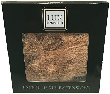 16" Color 27 Strawberry Blonde Straight 20 Pcs per Package Indian Remy Human Tape In Hair Extensions by Lux Beauty Club