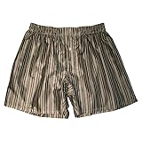 Silk Boxers - M - Lt. Grey Stripes - Royal Silk Boxer Shorts