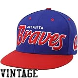 MLB '47 Brand Atlanta Braves Royal Blue-Red Retro Script Snapback Adjustable Hat