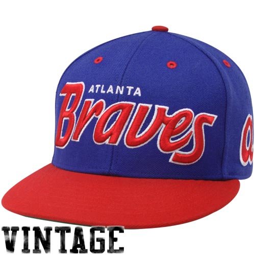 '47 Brand Atlanta Braves Royal Blue-Red Retro Script Snapback Adjustable Hat