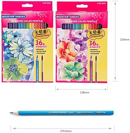 Watercolor Pencil Bayam Art Coloring Water Soluble Pencil/ Non-toxic Colored Pencil Set with a Brush and a Sharpener for Kids and Adults Coloring and Painting (36 colors)