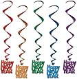 Beistle 80772-ASST Assorted Color Happy New Year Whirls, 33-Inch, 5 Per Package