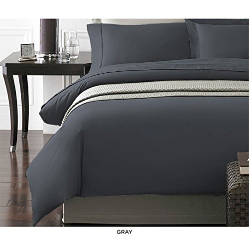 Spirit Linen Hotel 5Th Ave New York Collection 3-Piece Luxurious Ultra Soft Duvet Cover with Pillow Cases, Full/Queen, Grey