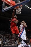Toronto Raptors v Detroit Pistons: Joey Dorsey and Greg Monroe Photographic Poster Print by Allen Einstein, 28x42