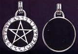 Rune Pentacle Black Obsidian Peter Stone �롼�󡦥ڥ󥿥��롦�֥�å������֥��ǥ����� ����С�925 �إåɤΤ� ������:2.5cm ����ݡ���